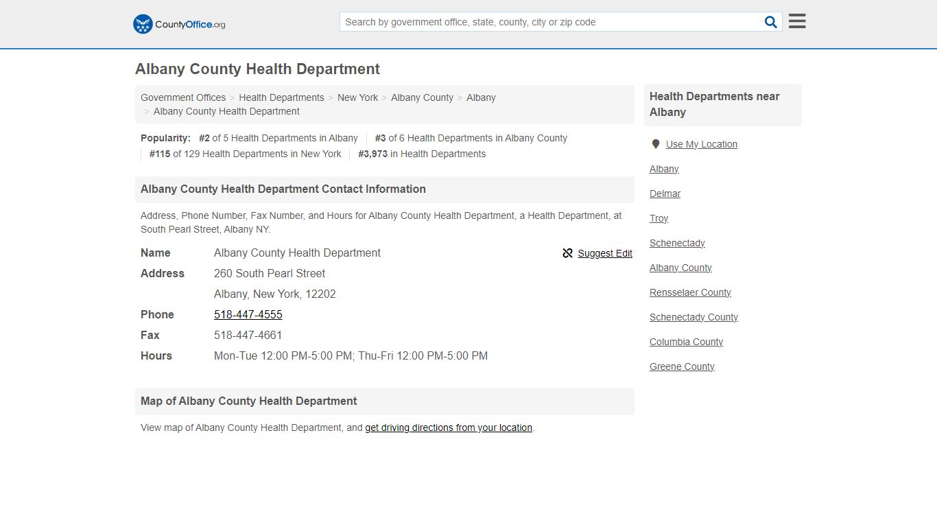 Albany County Health Department