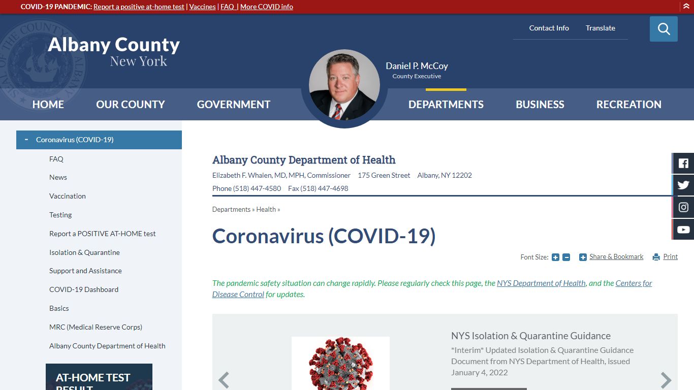 Coronavirus (COVID-19) | Albany County, NY